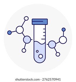Vector icon for Bio Reactor for Lab Research, Chemical Laboratory Bio Reactor, Advanced Bio Reactor Equipment, clean minimalist line icons with color, Editable stroke.