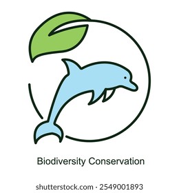 Icono de Vector para la conservación de la biodiversidad con símbolos de plantas y animales. Ilustración con una planta y un conejo, que representa la coexistencia de la flora y la fauna en los ecosistemas.