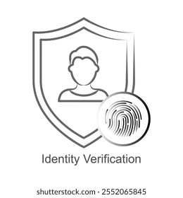 Icono de Vector para verificación biométrica de identidad. Muestra Elementos de huellas dactilares y escaneo facial para una Identificación segura.