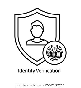 Icono de Vector para verificación biométrica de identidad. Muestra Elementos de huellas dactilares y escaneo facial para una Identificación segura.