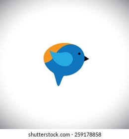 vector icon of bird as chat icon, messaging symbol - concept graphic