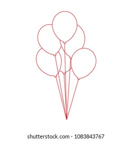 Vector icon birthday air balloon thin line outline drawing