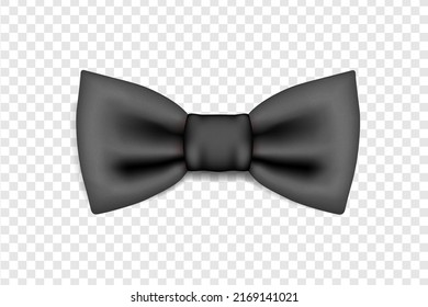 Vector icon of a black bow tie highlighted on a transparent background. Hipster style