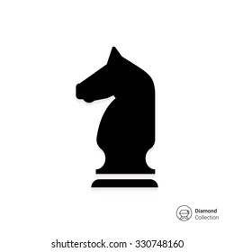 Vector icon of black chess knight silhouette