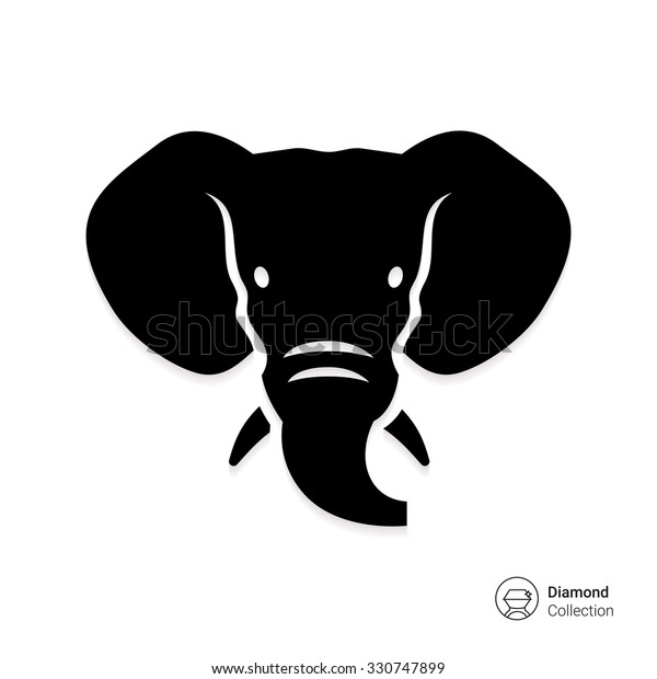 Download Vector Icon Black Elephant Head Silhouette Stock Vector ...