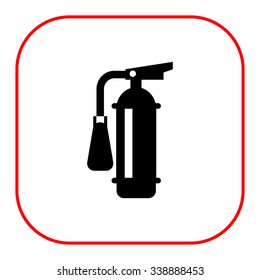 Vector icon of black fire extinguisher silhouette