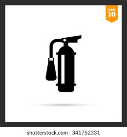 Vector icon of black fire extinguisher silhouette