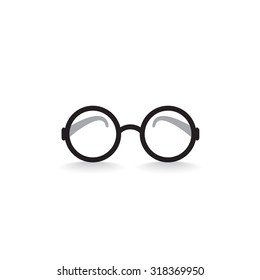 Vector icon black glasses on a white background.