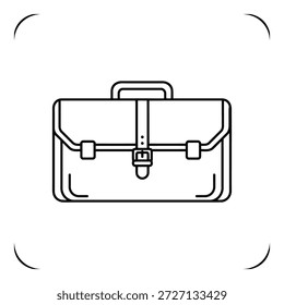 Vektorsymbol ein schwarzes Liniensymbol einer Aktenmappe auf einem mit abgerundeten Ecken