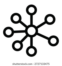 Vektorsymbol, schwarze Linie, Symbol eines Netzwerks oder einer Verbindung, das Kommunikation oder Beziehung darstellt