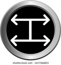 vector icon black with metal edging web buttons with white arrows in different directions