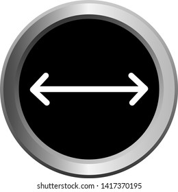 vector icon black with metal edging web buttons with white arrow with opposite direction