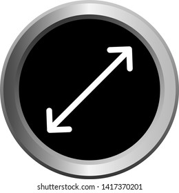 vector icon black with metal edging web buttons with white arrow with opposite direction