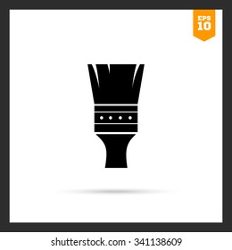 Vector icon of black painting brush silhouette