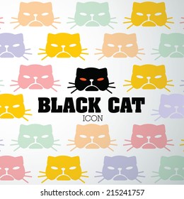 Vector icon of black Persian cat
