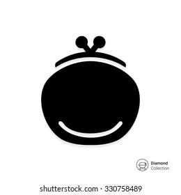 Vector icon of black retro purse silhouette
