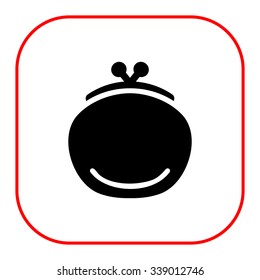 Vector icon of black retro purse silhouette