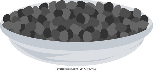 Vector icon of black seed black pepper dish.