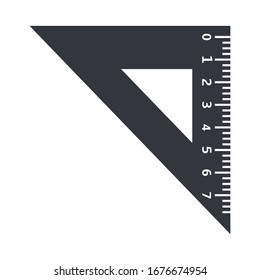 Vektorillustration Icon - Black Silhouette Triangle Ruler.