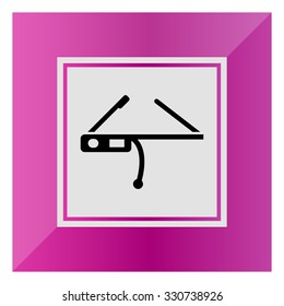 Vector icon of black smart glasses silhouette