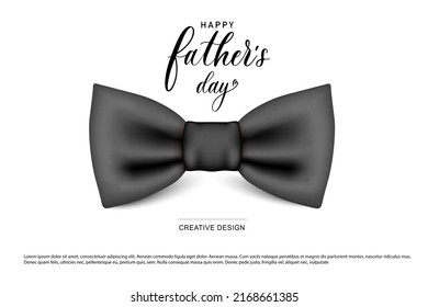 Vector icon of a black striped bow tie highlighted on a white background with an inscription. Hipster style