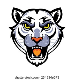 Vector icon Black white panther symbol face