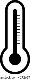 vector icon black and white thermometer celcius kelvin farenheit