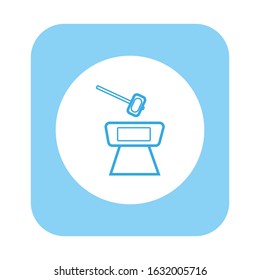 vector icon, blacksmith anvil and mallet