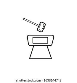 vector icon, blacksmith anvil and mallet