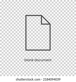 Vector Icon of blank document. Vector illustration in dark color and transparent background (png)
