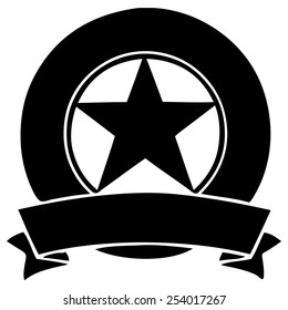 Vector Icon Of A Blank Sheriff Badge. 