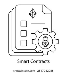 Vector icon for Blockchain Compliance Contracts. Ensures safe, efficient digital transactions.
