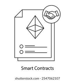 Icono de Vector para contratos inteligentes de Blockchain. Destaca los contratos automatizados y seguros.