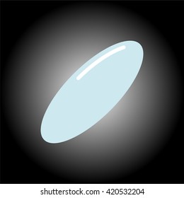 Vector icon of blue capsule on black background