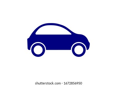 Vector icon blue car on a white background.