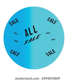 Vector icon in blue circle, with the words All Sale.