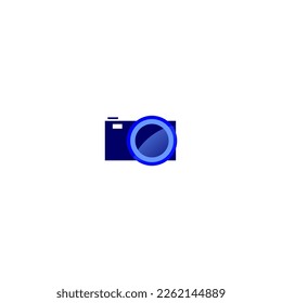 CÁMARA INFERIOR DE COLOR AZUL DE ICONO VECTOR CON DISEÑO ESPECÍFICO ADECUADO PARA MATERIALES DE CONTENIDO RELACIONADOS CON LA FOTOGRAFÍA