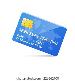 Vector icon blue earth credit card