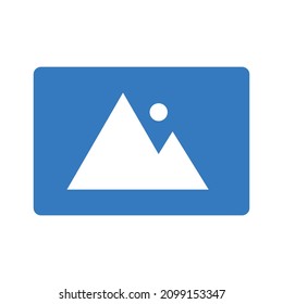 Icono vector de una foto azul en diseño plano.