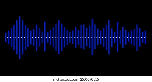 Onda de sonido azul del icono del Vector 
Sonido, música