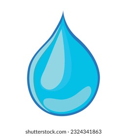 Vektorsymbol eines blauen Wassertropfens. Form mit einem Logo in Form eines flachen Tropfens