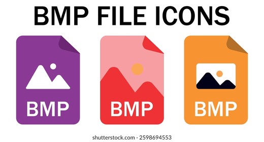 Vector icon of the BMP (Bitmap) image file format.