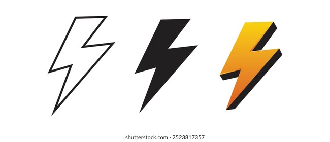 Ein Vektorsymbol Fett gelber Blitz Blitz Bolzen Energie Symbol schwarz-weißes Symbol