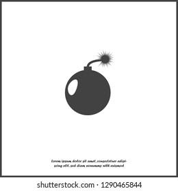 Vector icon bomb on white isolated background. Layers grouped for easy editing illustration. For your design.