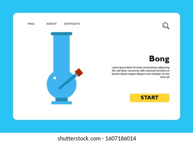 Vector icon of bong for smoking. Smoking equipment, bad habit, addiction. Narcotic concept. Can be used for topics like youth culture, health, unhealthy lifestyle
