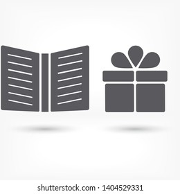 Vector icon book 10 EPS . Lorem Ipsum Illustration design