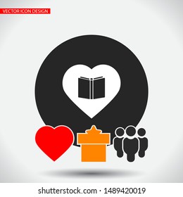 Vector icon book 10 EPS . Lorem Ipsum Illustration design