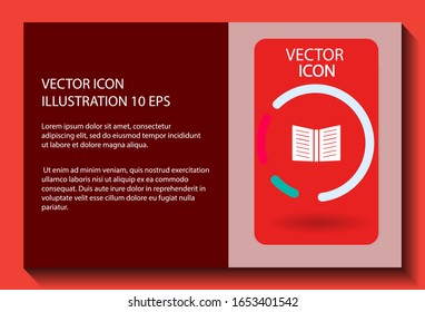 Vector icon book 10 EPS . Lorem Ipsum Illustration design