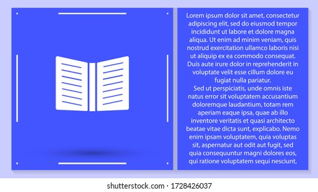 Vector icon book 10 EPS . Lorem Ipsum Illustration design