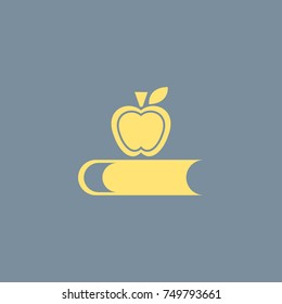 Vector icon of Book & Apple. Eps-10.